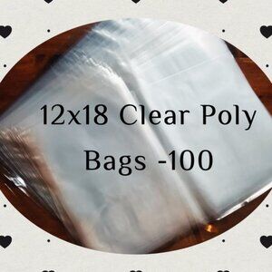 12x18 Clear Poly Bags - 100 Pack 1 mil